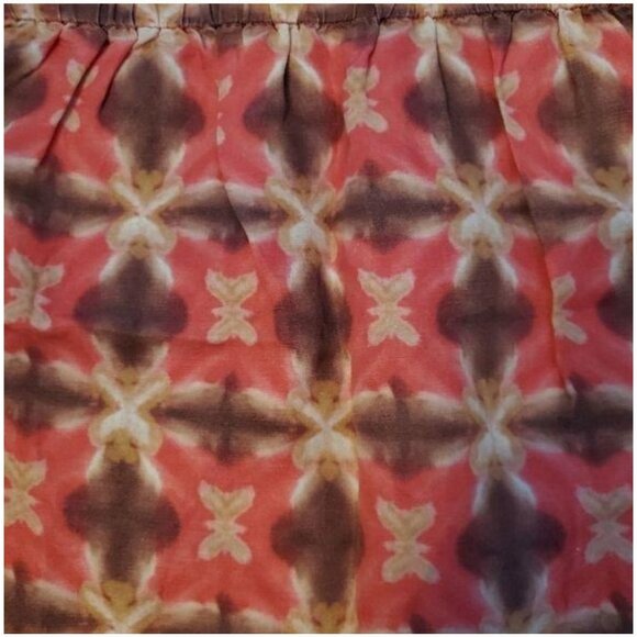 J.Crew Womens Silk Linen Blend Skirt Size 4 Pink Tie-Dye Pattern Elastic Waist - Picture 6 of 7